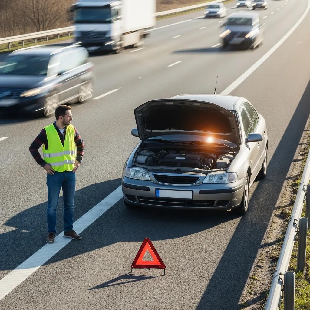 car-breakdown-on-a-busy-road-with-a-driver-in-a-high-visibility-vest-ensuring-roadside-safety