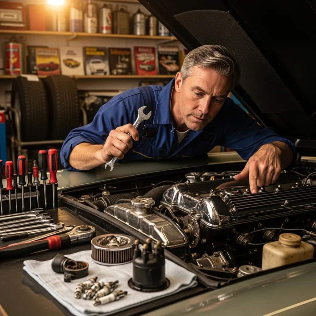 mechanic-servicing-a-classic-car-to-improve-fuel-economy